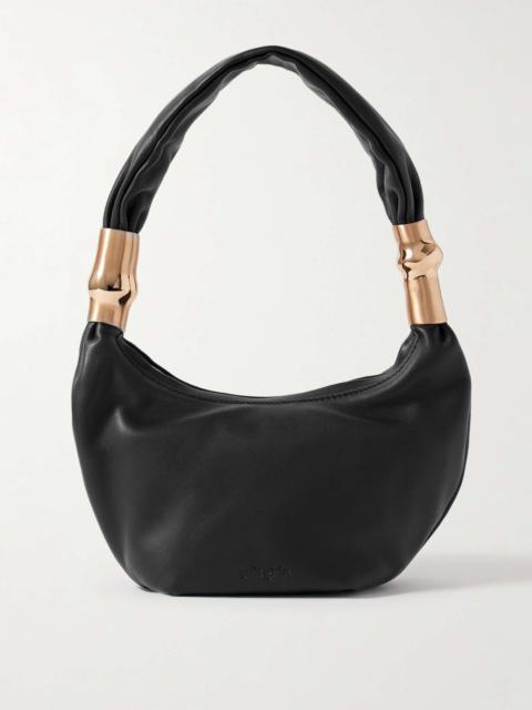 Cult Gaia Meala embellished leather shoulder bag Black