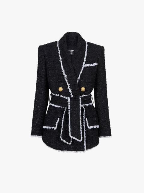 Balmain Black and white tweed pyjama jacket with double-breasted buttoned fastening