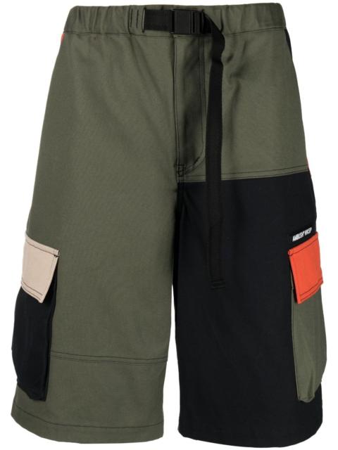 colour-block cargo shorts