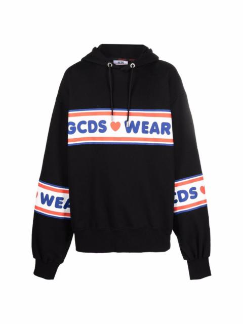 GCDS logo-print cotton hoodie