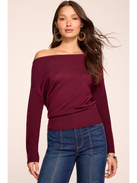 RAMY BROOK Chance Merino Off-The-Shoulder Sweater in Cranberry