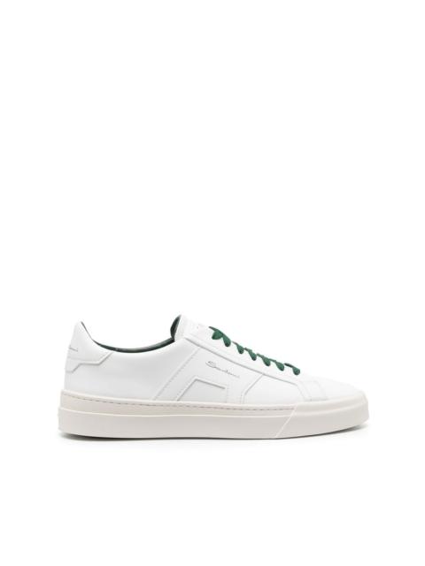 Double Buckle low-top leather sneakers