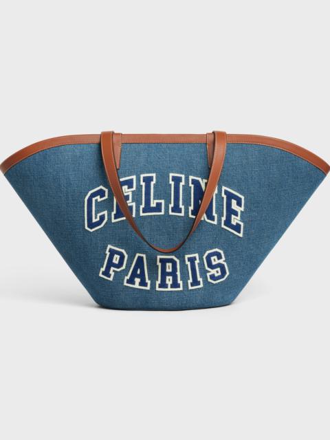 CELINE Large Couffin in DENIM with celine paris AND CALFSKIN