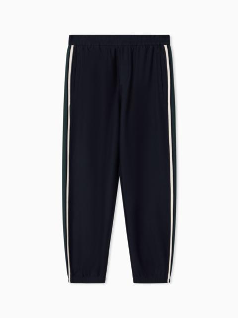 EMPORIO ARMANI LYOCELL-BLEND DOUBLE JERSEY JOGGERS WITH BANDS