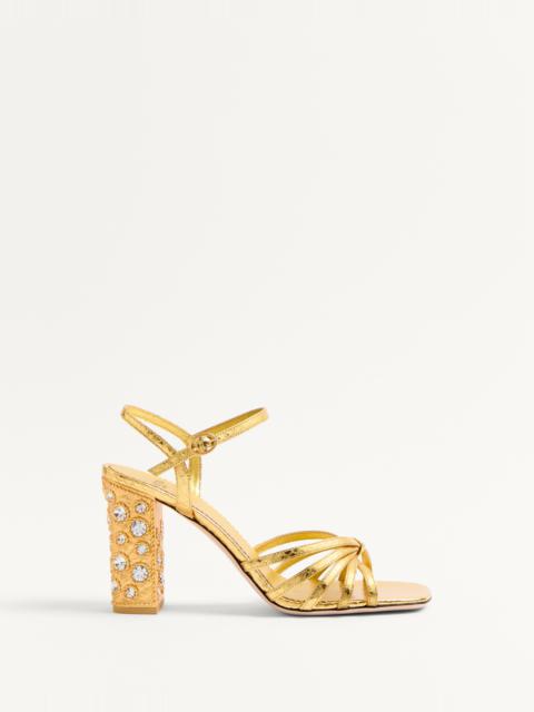Valentino PRESHOES SANDAL IN LAMINATED AYERS WITH CRYSTALS 90MM