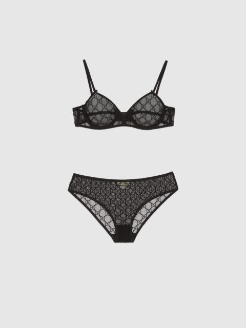 GUCCI GG embroidered tulle lingerie set
