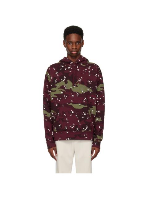 Maison Kitsuné Burgundy Camo Fox Hoodie