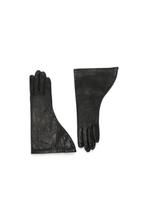 Rick Owens asymmetric leather gloves