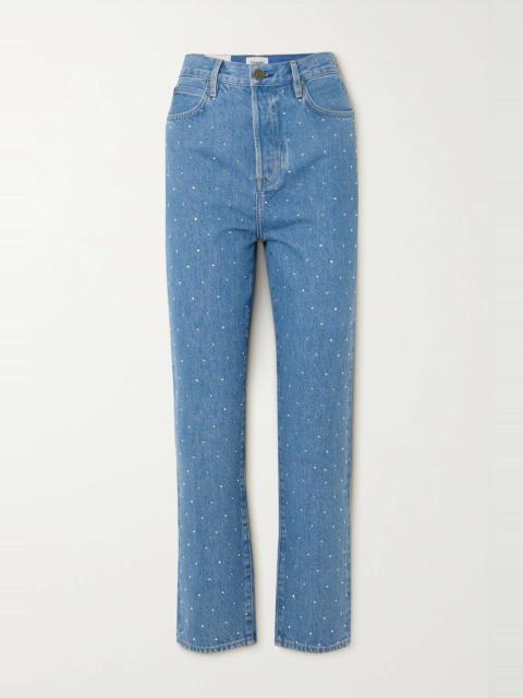 + NET SUSTAIN Le Mec crystal-embellished high-rise slim-leg jeans