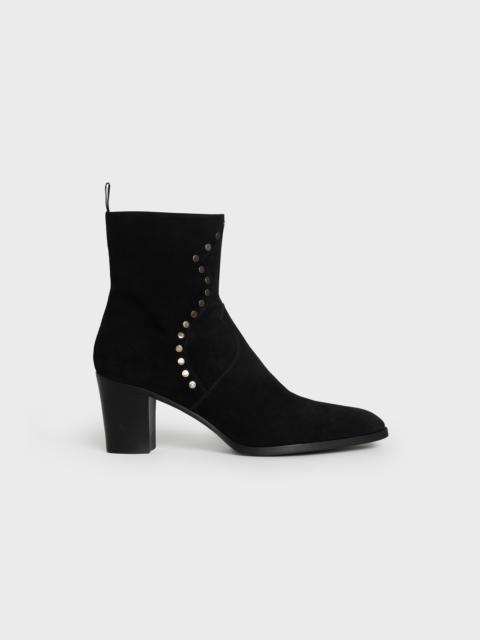 CELINE CELINE PAGES STUDDED ZIPPED BOOT  IN  SUEDE CALFSKIN
