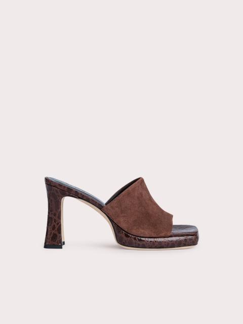 BY FAR Beliz Sequoia Croco and Suede Leather