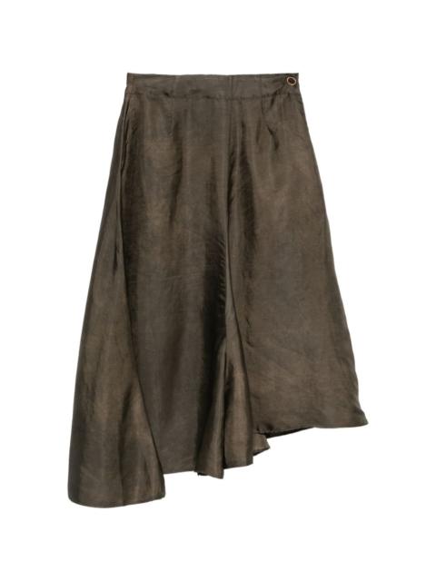UMA WANG Glue asymmetric-hem midi skirt