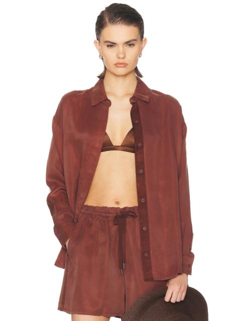 BEYOND YOGA Sunkissed Cupro Button Down Shirt