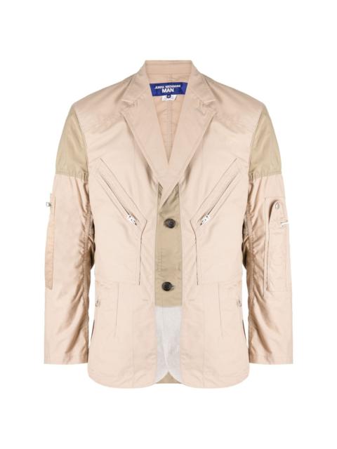 panelled single-breasted blazer