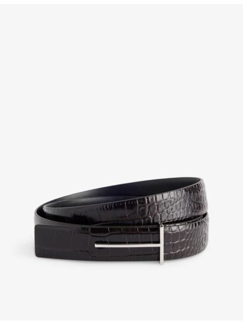 TOM FORD Slim-T Reversible Leather Belt