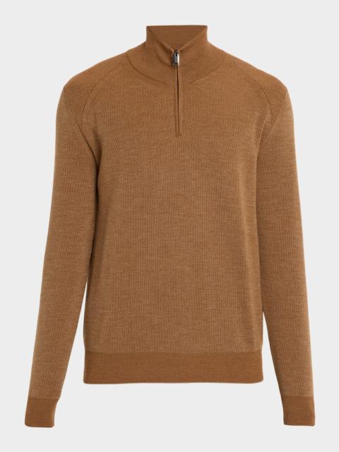 Brioni Men & apos;s Cashmere and Wool Quarter-Zip Sweater