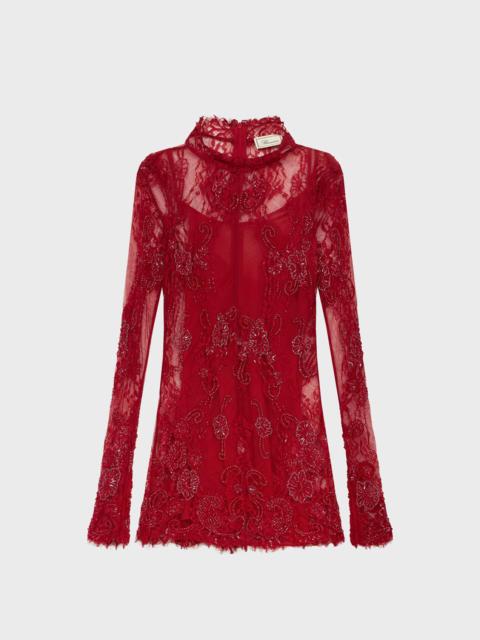 Blumarine SHORT LACE DRESS WITH EMBROIDERY