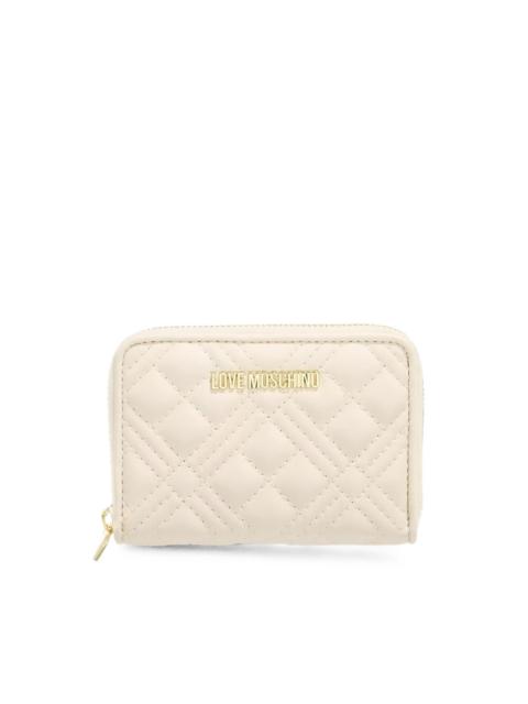 Moschino quilted logo-lettering wallet