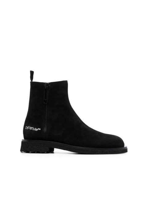 Off-White logo-print ankle boots