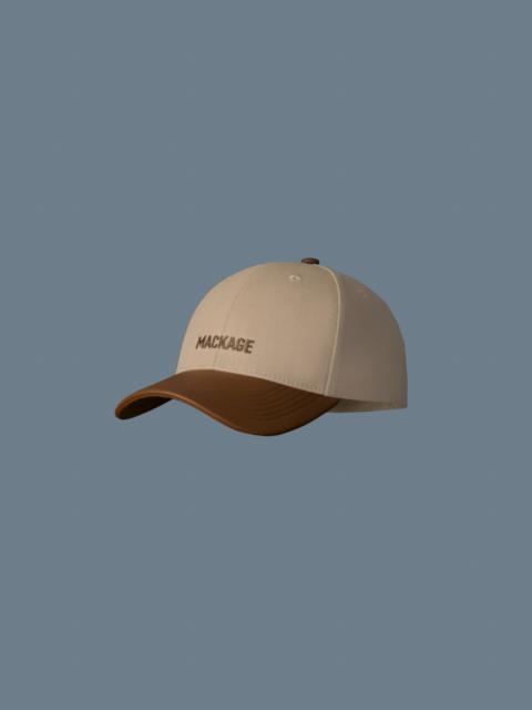 MACKAGE ANDERSON-NV Cotton Canvas Cap with Leather Brim