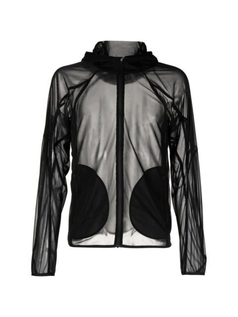 transparent-design hooded jacket