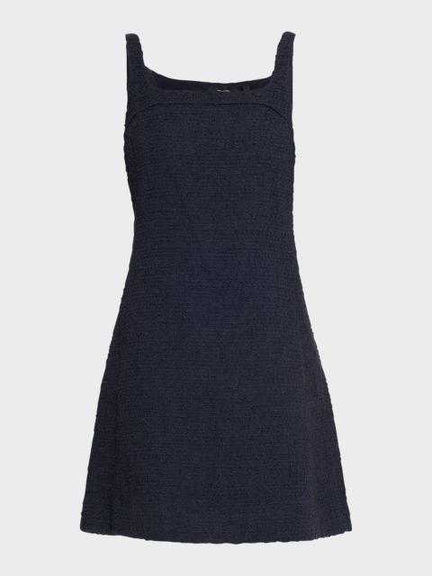 Theory Square-Neck Tweed Mini Dress