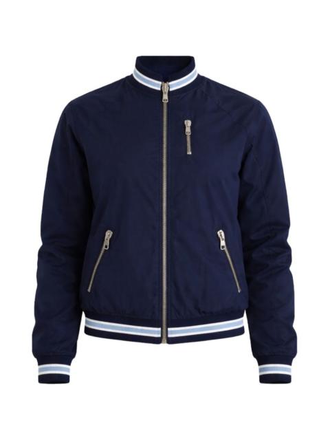 John Galliano logo-print striped-trim jacket