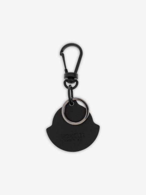 Moncler logo-patch leather keyring
