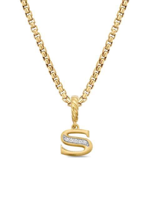 DAVID YURMAN Women's Pavé Initial Pendant in 18K Yellow Gold - Initial S