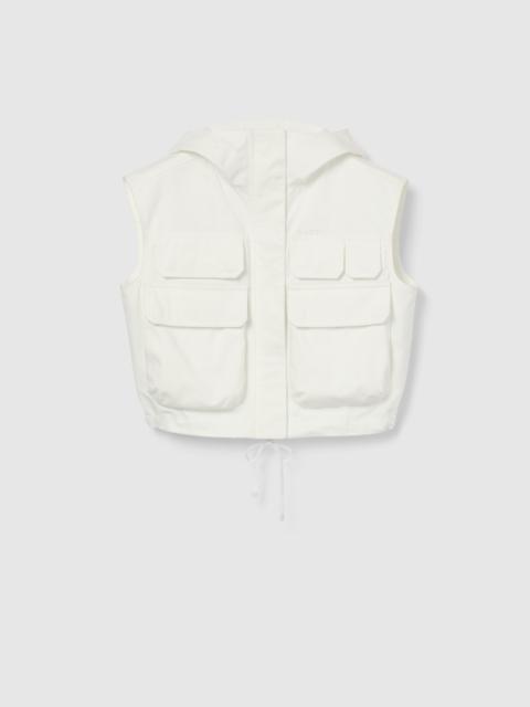 GUCCI Light cotton canvas gilet with embroidery