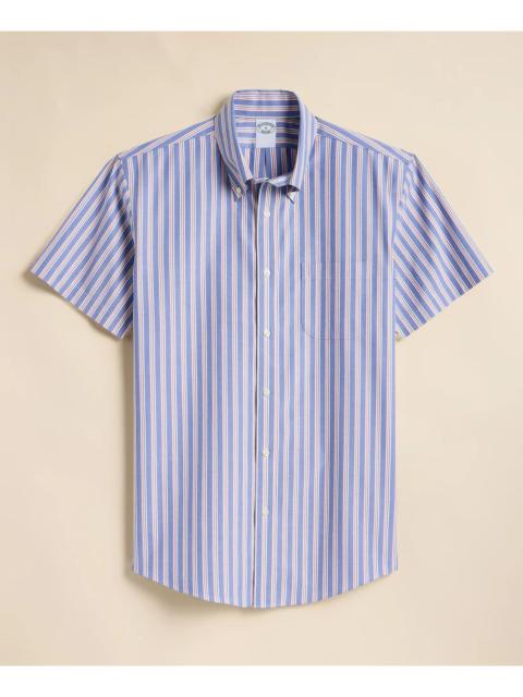 Brooks Brothers Stretch Non-Iron Broadcloth Button-Down Collar Short-Sleeve Sport Shirt