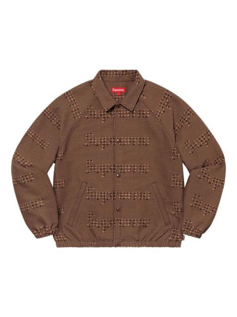 Supreme Houndstooth Logo Snap Front Jacket 'Brown' SUP-FW20-081