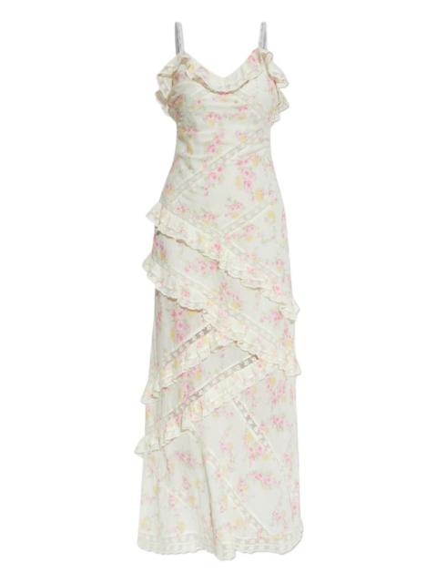 LoveShackFancy Nocelle floral-lace ruffled dress