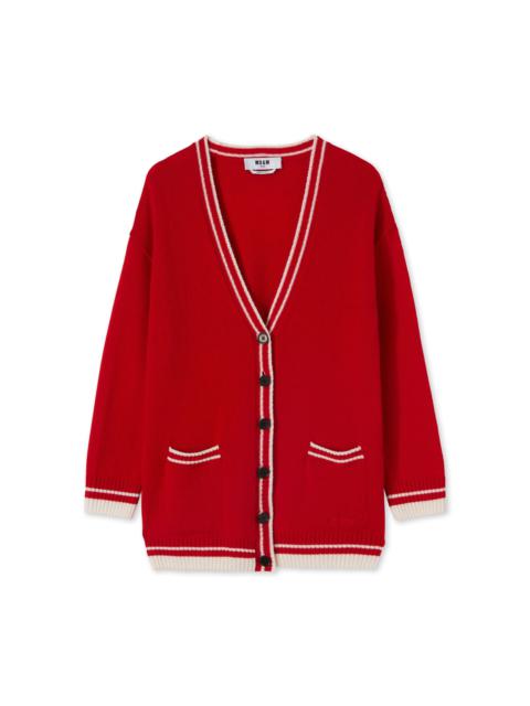 MSGM "MSGM Signature Cashemre blend" V-neck cardigan