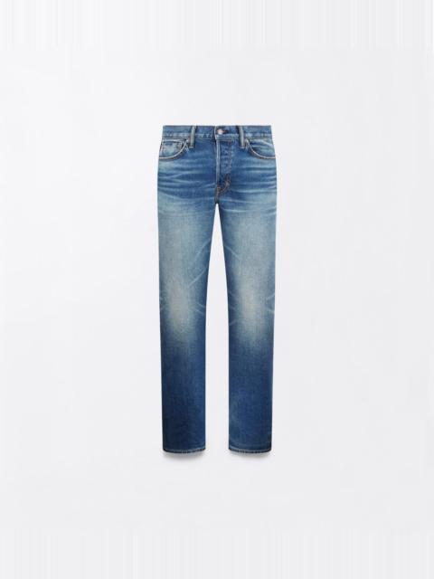 TOM FORD WASHED INDIGO 50'S STRAIGHT FIT DENIM JEANS