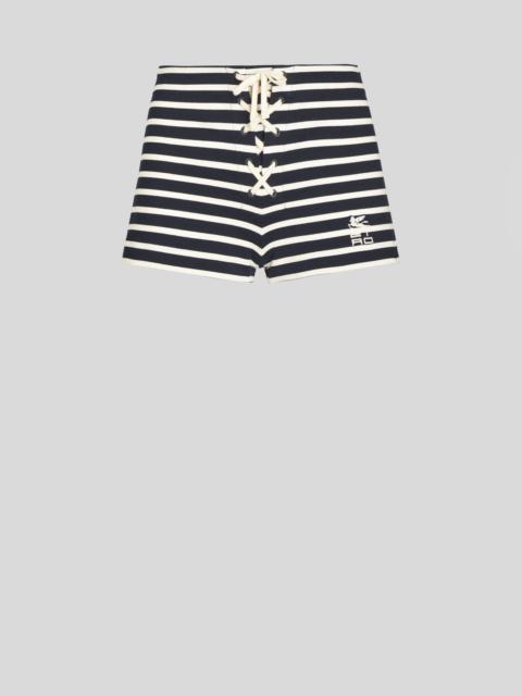 Etro STRIPED SHORTS WITH ETRO CUBE LOGO