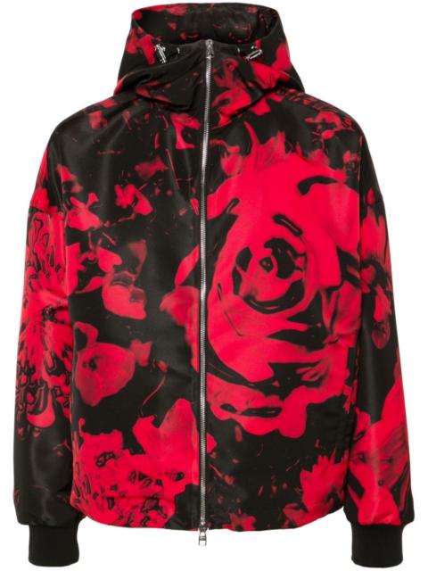 Alexander McQueen Wax Flower-print hooded jacket