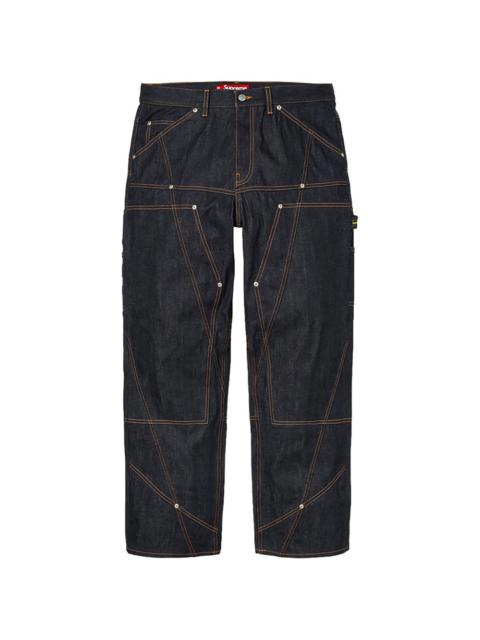 Supreme paneled double-knee straight-leg jeans