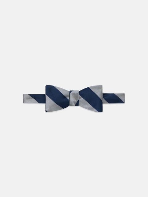 J. PRESS MADE-IN-USA NAVY & GREY GUARD STRIPE REPP BOW TIE
