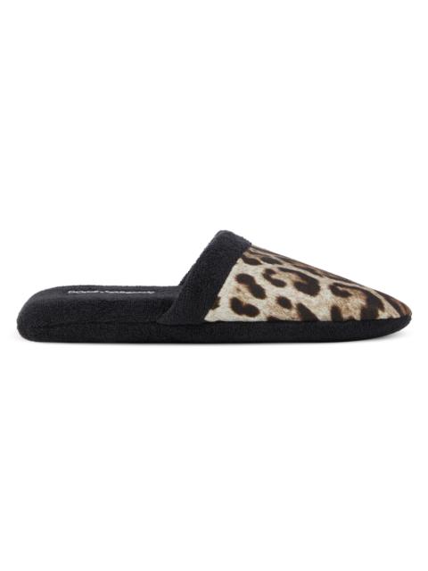 Dolce & Gabbana leopard 인쇄 테리 슬리퍼