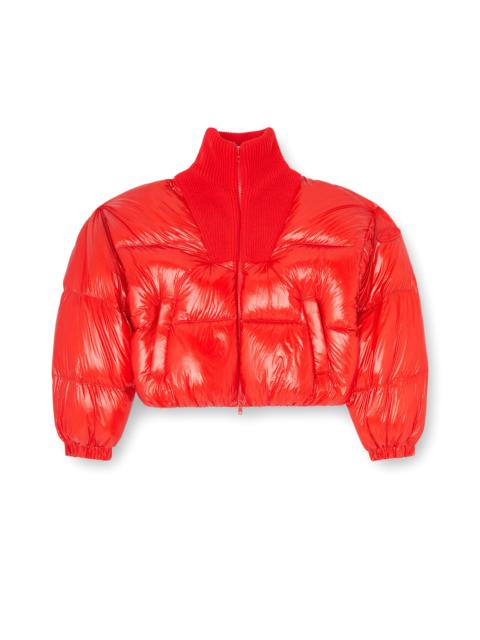 Diesel DOWN PUFFER JACKET IN RIPSTOP WITH KNITTED COLLAR