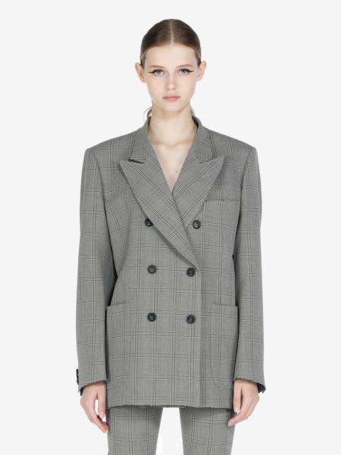 N°21 CHECKED DOUBLE-BREASTED BLAZER