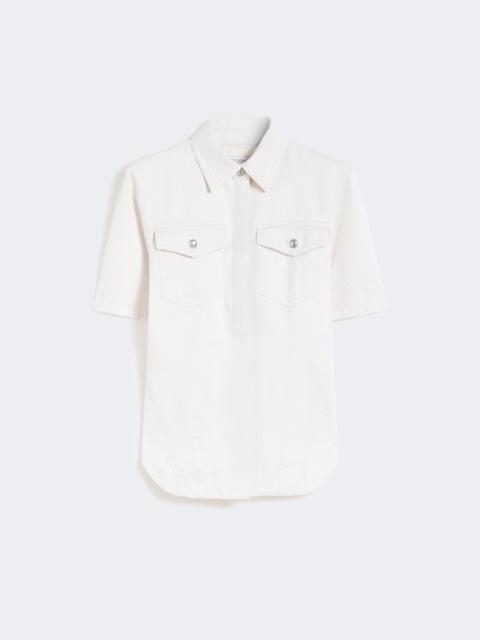 Sportmax ONTANO Slim-fit bull denim shirt - BEIGE
