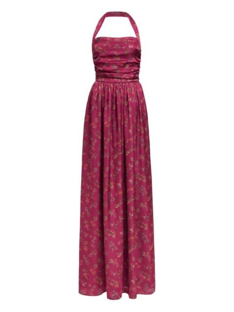 markarian Anastasia floral ruched halter dresse