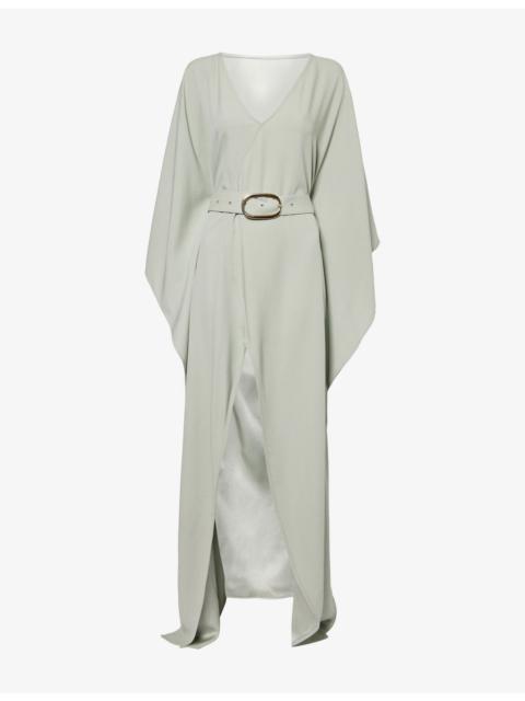 Taller Marmo Cassandra Belted Woven Maxi Dress