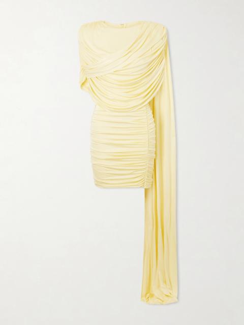 THE NEW ARRIVALS ILKYAZ OZEL Khara Scarf-detailed Draped Jersey Mini Dress