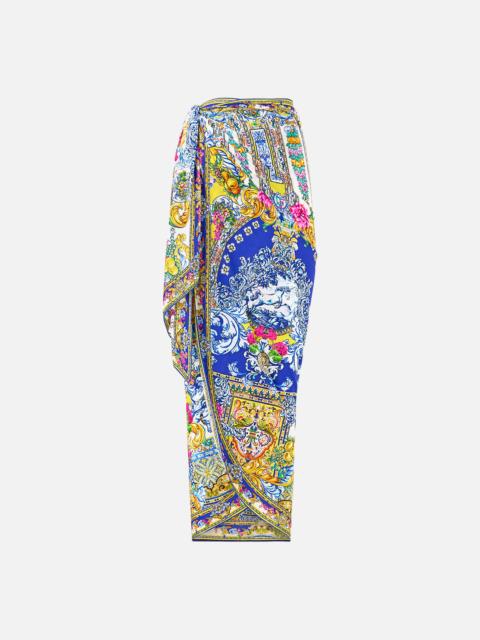 CAMILLA EYELET WRAP LONG SARONG WITH TIE WAIST