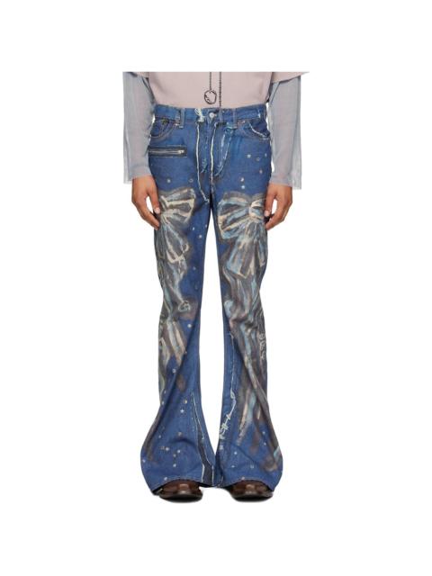 Blue Printed Jeans