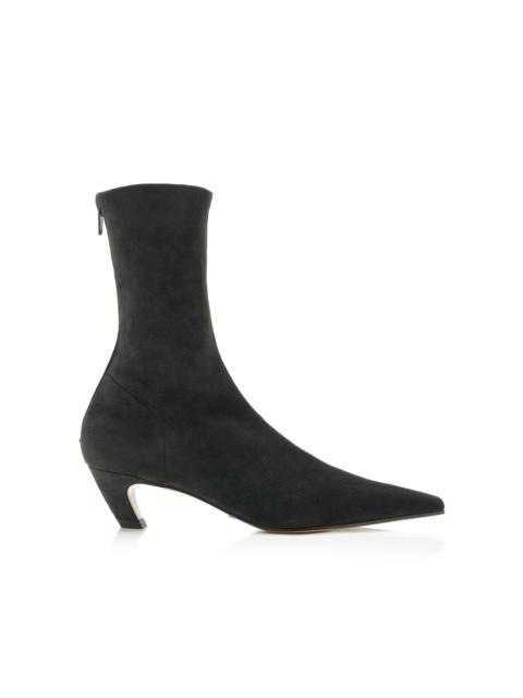 KHAITE Arizona Suede Ankle Boots black