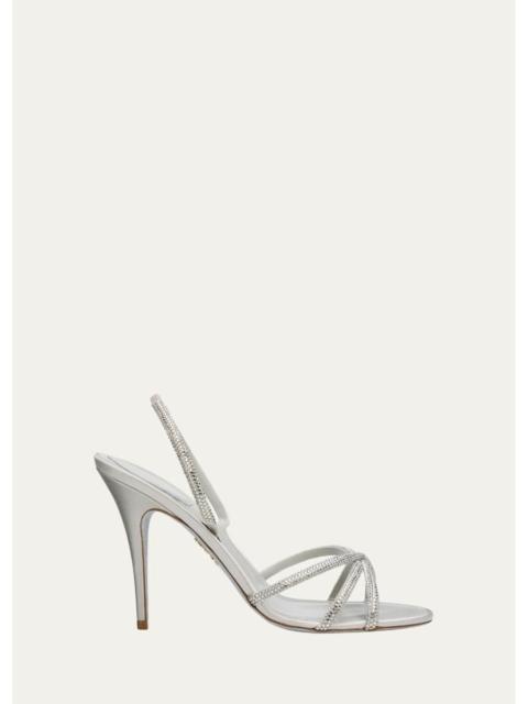 RENE CAOVILLA 100mm Embellished Metallic Leather Sandals